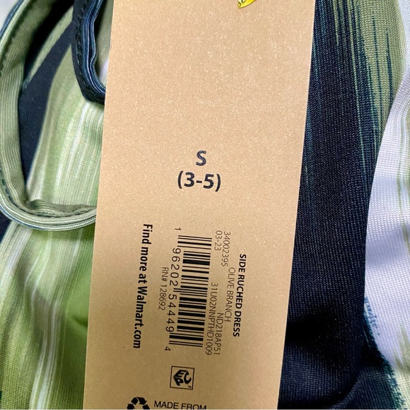 Madden NYC Green Black & Ivory Side Ruched Dress NWT Sz S Bodycon - Picture 6 of 11